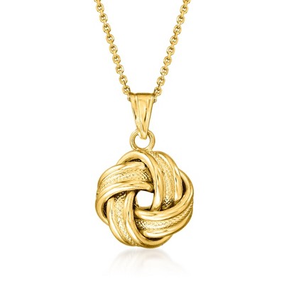 Ross-Simons 14kt Yellow Gold Love Knot Pendant Necklace
