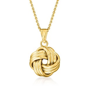 Ross-Simons 14kt Yellow Gold Love Knot Pendant Necklace - 1 of 2