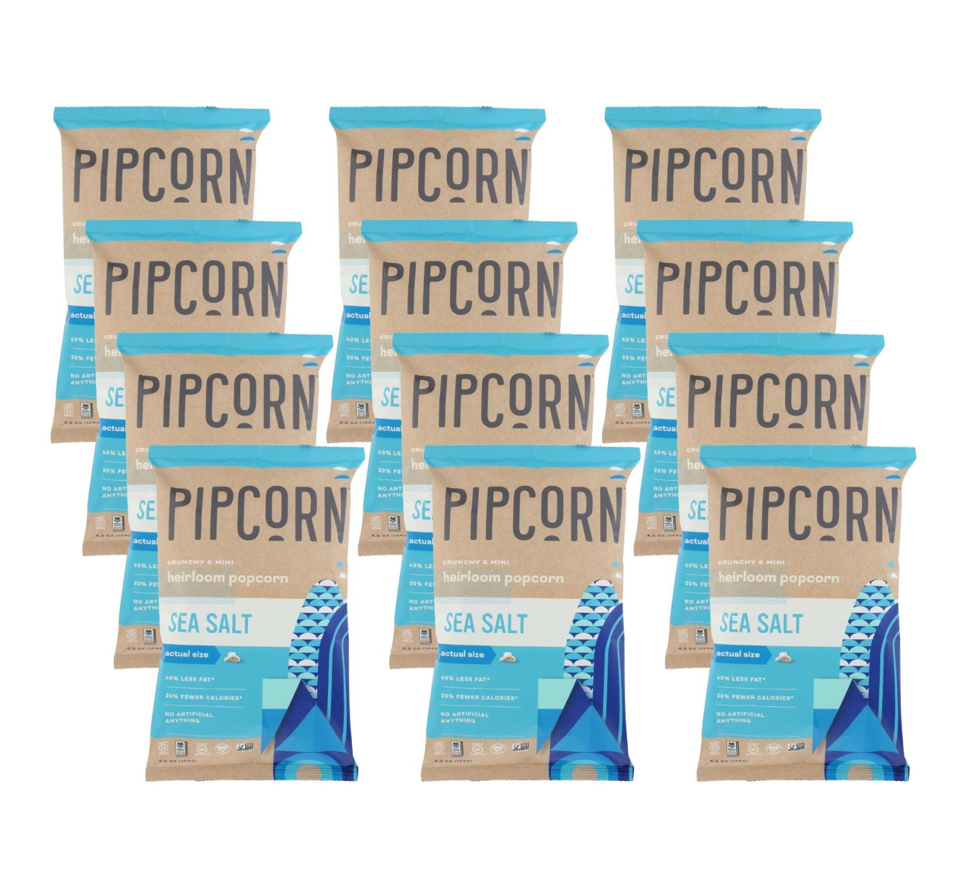 Pipcorn Sea Salt Mini Popcorn - Case of 12/4 oz