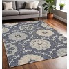 5' Blue And Gray Round Wool Hand Tufted Area Rug - 2 of 4