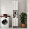 VANIRROR Bathroom Storage Cabinet, Floor Standing with 2 Doors, Wooden 6-Shelf Tall Cabinet for Bathroom, Living Room, or Office, 66.93" Tall - 3 of 3
