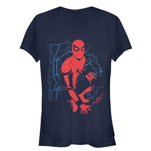 Juniors Womens Marvel Spider-Man: Homecoming Messy Web T-Shirt - 1 of 3