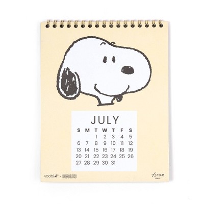 Yoobi 6"x7.5" Peanuts Monthly Desk Calendar Snoopy