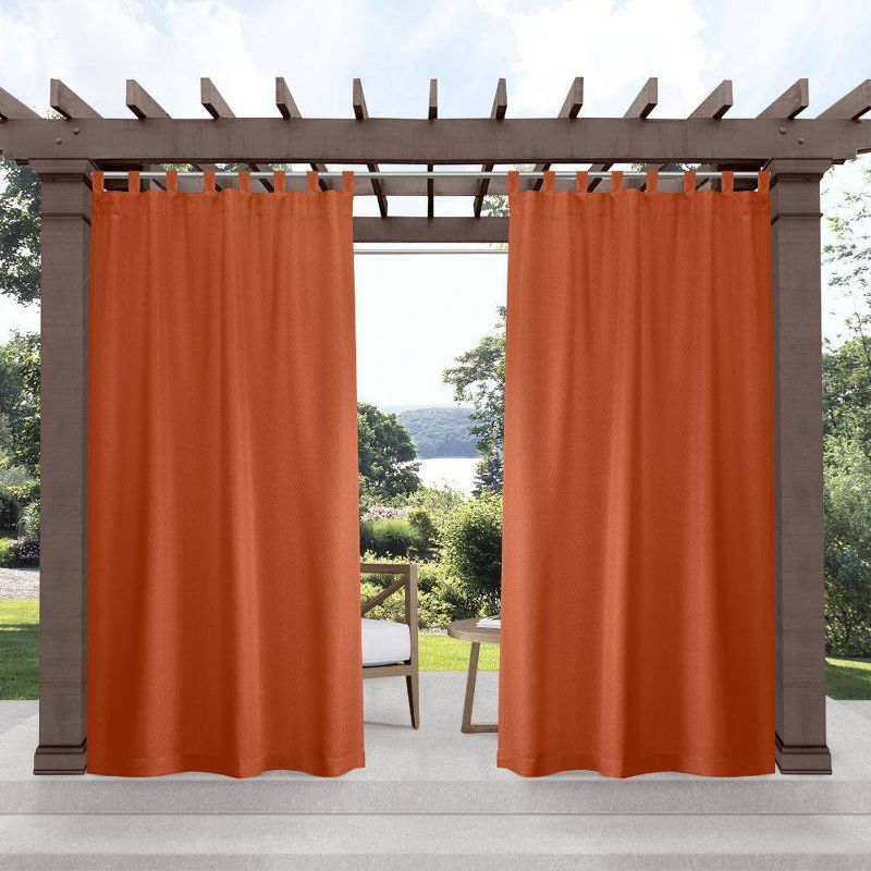 Set of 2 Indoor/Outdoor Solid Cabana Tab Top Window Curtain Panel - Exclusive Home, 1 of 15