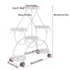 Artloge 6 Flower Pots Metal Display Rack White Plant Stand Garden Decor Shelf with Rolling Wheels for Balcony Decor - 3 of 4