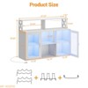 LED Coffee Bar Cabinet with Power Outlets - Storage Buffet for Living & Dining Rooms - 3 of 4