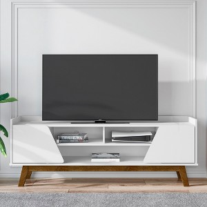 GDFStudio Elberton 63" Mid-Century Modern TV Stand with Soft Close Doors - 1 of 4