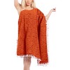 LA LEELA Women's Summer Vacation Beachwear Bathing Suit Beach Dress Swimsuit Cover Ups Mini Beach Dress 1X-2X Orange, Abstract - 4 of 4