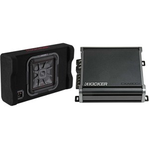 Kicker 49L7TDF122 Down-Firing 12" L7T 2-Ohm Subwoofer Enclosure & CX800.1 Mono Amplifier Bundle - 1 of 4