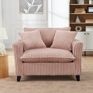Spassway Corduroy Lounge Chair, 33"H x 46.5"W, Perfect for Living Rooms, Bedrooms Reading Books, Gray/Beige/Blue/Brown/Pink Available - 1 of 4