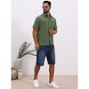 INSPIRE CHIC Men's Solid Short Sleeve Button Down Chest Pockets Linen Shirt - 2 of 4