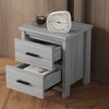 ORRD Vintage Wooden Nightstand with 2 Drawers, Large Storage, Light Gray - 3 of 4