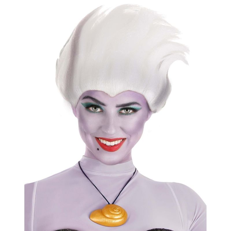 HalloweenCostumes.com One Size Fits Most Women DISNEY Adult White Ursula Wig Women, Little Mermaid Ursula Halloween Cosplay Wig, White/Purple/Gray, 1 of 6