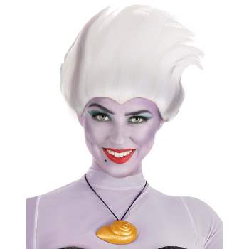 HalloweenCostumes.com One Size Fits Most Women DISNEY Adult White Ursula Wig Women, Little Mermaid Ursula Halloween Cosplay Wig, White/Purple/Gray