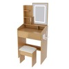 TOBILI Vanity Table with LED-Illuminated Mirror, Power Outlet,Compact Dressing Desk for Small Bedrooms(Wood) - 4 of 4