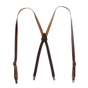 CTM Coated Leather Clip-End 3/4 Inch Suspenders - 1 of 4