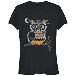 Juniors Womens Lost Gods Owl in the Night T-Shirt - 1 of 3