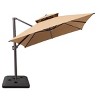 Crestlive Products 13FT Patio Cantilever Umbrella with Base Set Double Top High-strength Aluminum 360°Rotation 5 Heights Adjustable - 2 of 4