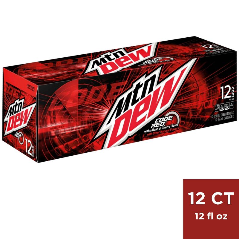Mountain Dew Code Red Soda - 12pk/12 fl oz Cans, 1 of 5