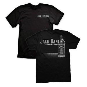 Adult Jack Daniels Large Bottom Logo Black Tee Shirt - 1 of 2