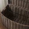 Cesicia 16" x 16" x 10.5" Brown Round Cone Woven Resin Wicker Basket with Handles, For Clothes, Towels, Toys - 4 of 4
