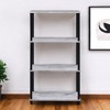 HomeRoots 44" Antiqued White And Black Distressed Metal and Wood Four Tier Etagere Bookcase - 2 of 4