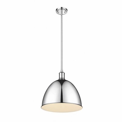 Sawyer Chrome Bell-Shaped Indoor/Outdoor 12.5" Pendant Light