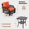 EROMMY 3 Piece Outdoor Swivel Chair Set, Wicker Patio Bistro Set With Thickened 25D Cushions And Glass Coffee Table - 3 of 4