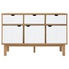 vidaXL Sideboard OTTA Brown and White 44.9 in.x16.9 in.x28.9 in. Solid Wood Pine - 3 of 4