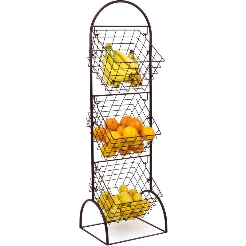 Sorbus 3-Tier Adjustable Market Basket Stand - Fruit, Veggie, & Household Organizer - Stylish Storage & Display for Kitchen & Home, 1 of 11