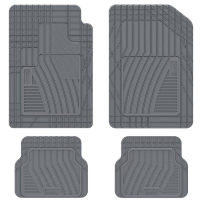 Michelin 19"x34" 4pc Shape Fit Rubber Floormat Set Gray