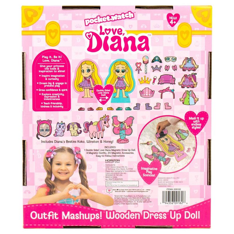 Love, Diana Outfit Mashup Wooden Dress Up Doll, 3 of 7