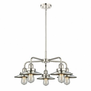 Ballston Urban - 5 Light Stem Hung Chandelier In Industrial Style-11 Inches Tall and 26 Inches Wide - 1 of 1