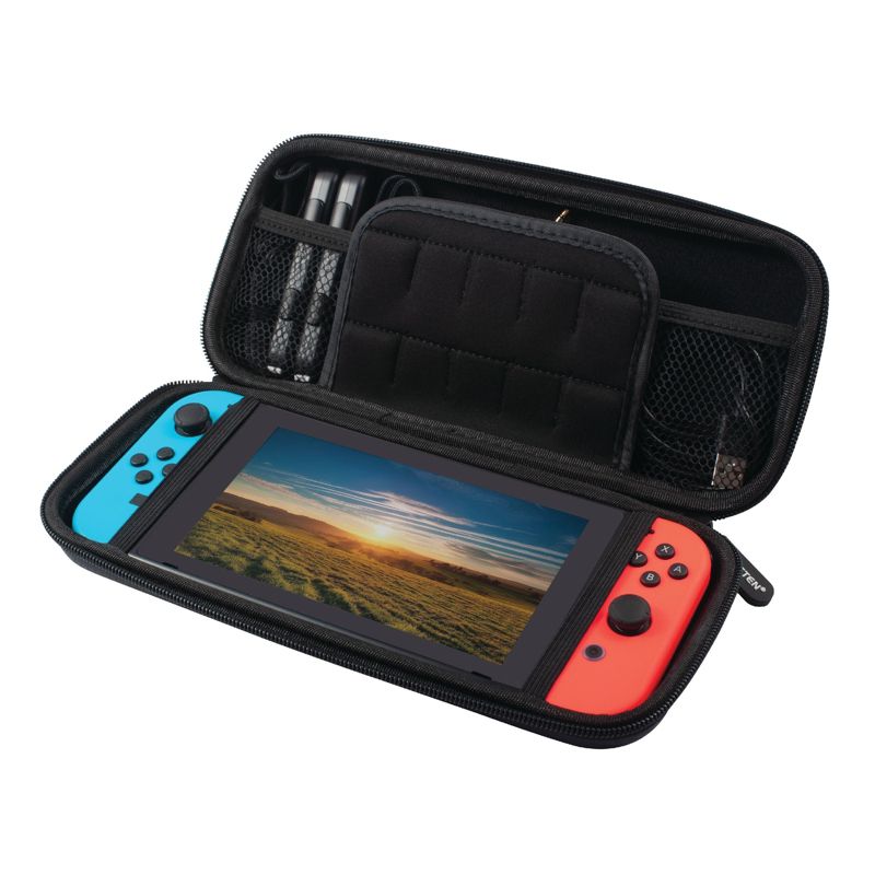 Insten Carrying Case with 10 Game Card Holder Slots for Nintendo Switch & OLED Model, Controllers & Accessories, Portable Travel Cover, Black, 3 of 10
