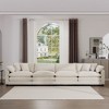 Modern Upholstered 4 Seater Fabric Sofa with Comfortable Back Cushions, Seat Cushions and Pillows, Light Beige Corduroy Sofa , - 2 of 4