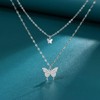 Silver Butterfly Necklace for Women Layered Rose Gold Butterfly Necklace Gold Butterfly Choker Butterfly Pendant Necklace Silver Butterfly Jewelry - 3 of 4