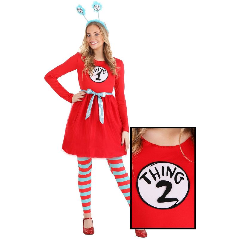 HalloweenCostumes.com Dr. Seuss Thing 1 & Thing 2 Costume Women., 1 of 7