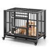 Munora - 37 Inch Foldable Heavy-Duty Metal Dog Cage - Chew-Proof Dog Crate with Lockable Universal Wheels - 4 of 4