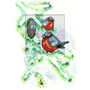 Orchidea Complete counted cross stitch kit - greetings card