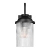 Globe Electric 1-Light Matte Black Outdoor Wall Sconce with Ribbed Glass Shade: Weather Resistant, ETL Listed, Dimmable - 2 of 4