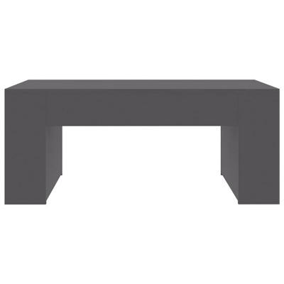 Elegant Gray Engineered Wood Outdoor Coffee Table with Storage