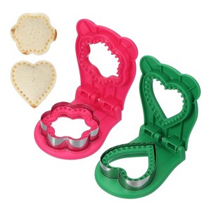 Unique Bargains PP Flower/Heart Shape Crustless Sandwich Cookie Cutters 2 Pcs - 1 of 4