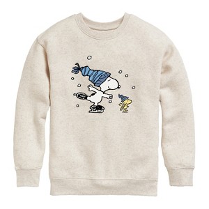 Boys' Peanuts Sleds Skates Graphic Fleece Sweatshirt - Natural