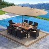 Tangkula Set Of 11 Patio Dining Set w/ 15ft Double-Sided Patio Umbrella (Base Included) - 2 of 4