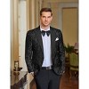 COOFANDY Mens Floral Tuxedo One Button Luxury Shiny Blazer Dinner Party Prom Wedding Suit Jacket - 3 of 4