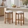 Christopher Knight Home Aiken Modern Rubberwood Upholstered Barstools (Set of 2) - 2 of 4
