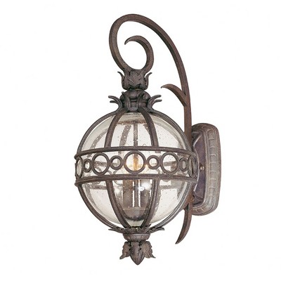 Troy Lighting Campanile 2 - Light Wall Light in  Campanile Bronze Clear Seeded Shade
