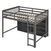 NicBex Full Size Loft Bed Pine Bed Frame with 8 Open Storage Shelves, Ladder and Full Length Guardrail, No Box Spring Required, Gray - 3 of 4
