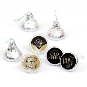 Big Dot of Happiness Roaring 20's - 1920s Art Deco Jazz Party Round Candy Sticker Favors - Labels Fits Chocolate Candy (1 sheet of 108) - 1 of 4