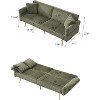 RISOKEYS 79 Inch Corduroy Sofa Bed - Foldable Double Sofa Bed with Folding Armrests for Living Rooms and Small Spaces - Soft Velvet Fabric - 3 of 4